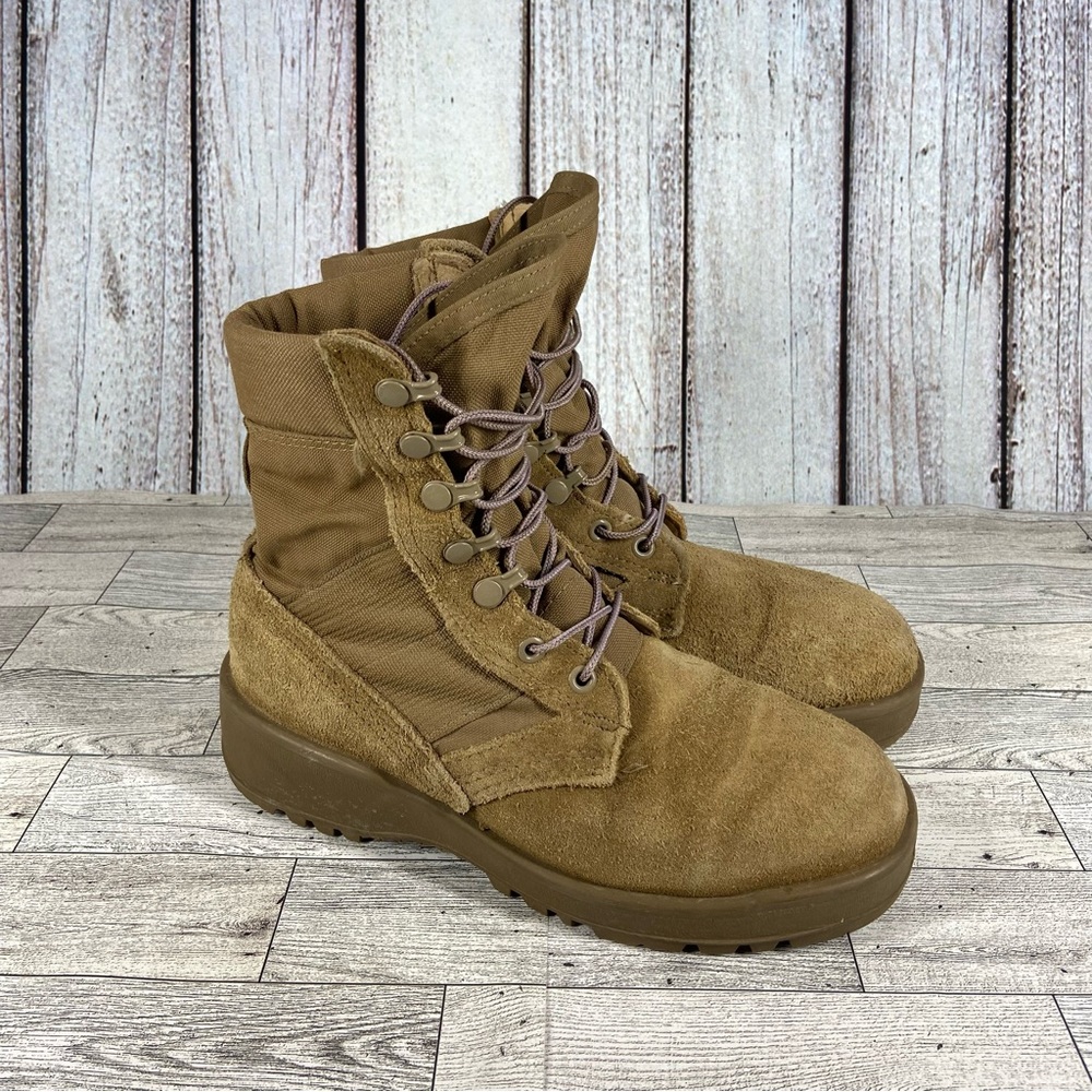 Vibram Brown Suede and Textile Combat Boots
